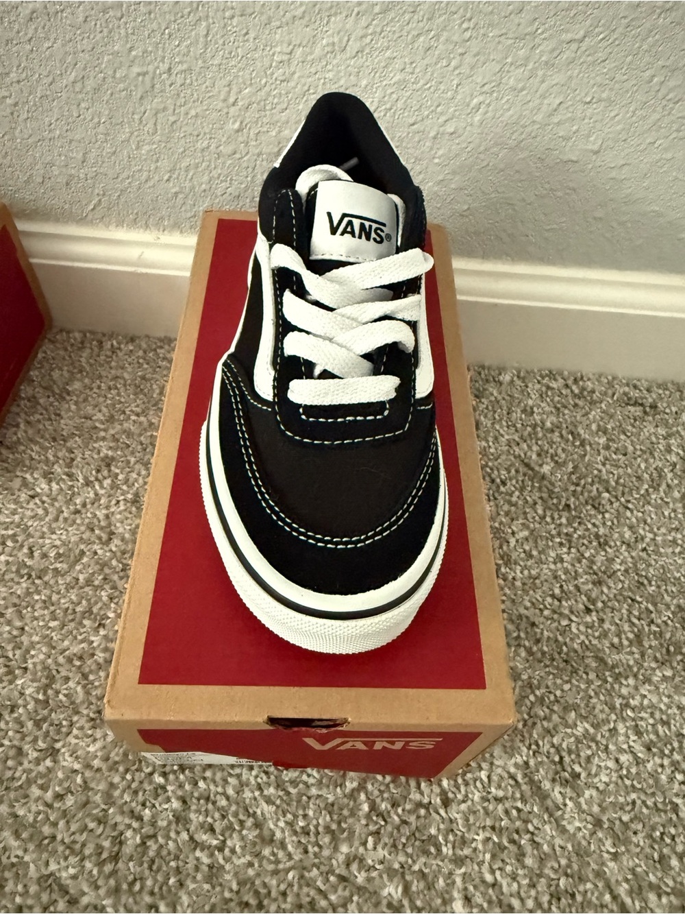 Vans Kids Black and White Low-Top Skate Sneakers